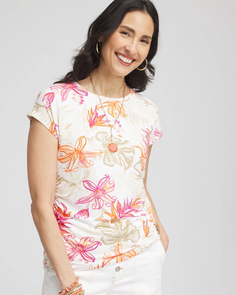 Touch of Cool™ Tropical Floral Dolman Tee - Chico's
