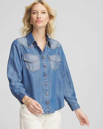 Tencel™ Colorblock Classic-Fit Shirt - Chico's
