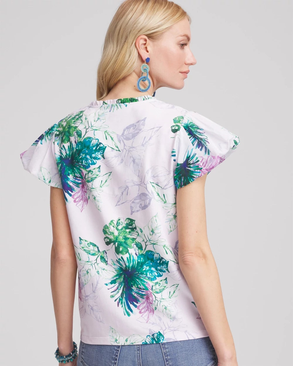 Notch Neck Cap Sleeve Tee - Chico's