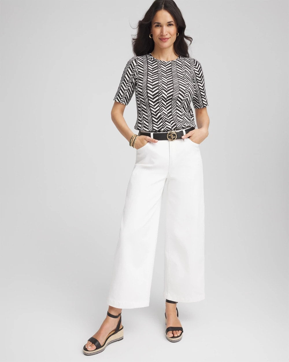 Printed Classic Fit Pima Cotton Tee - Chico's