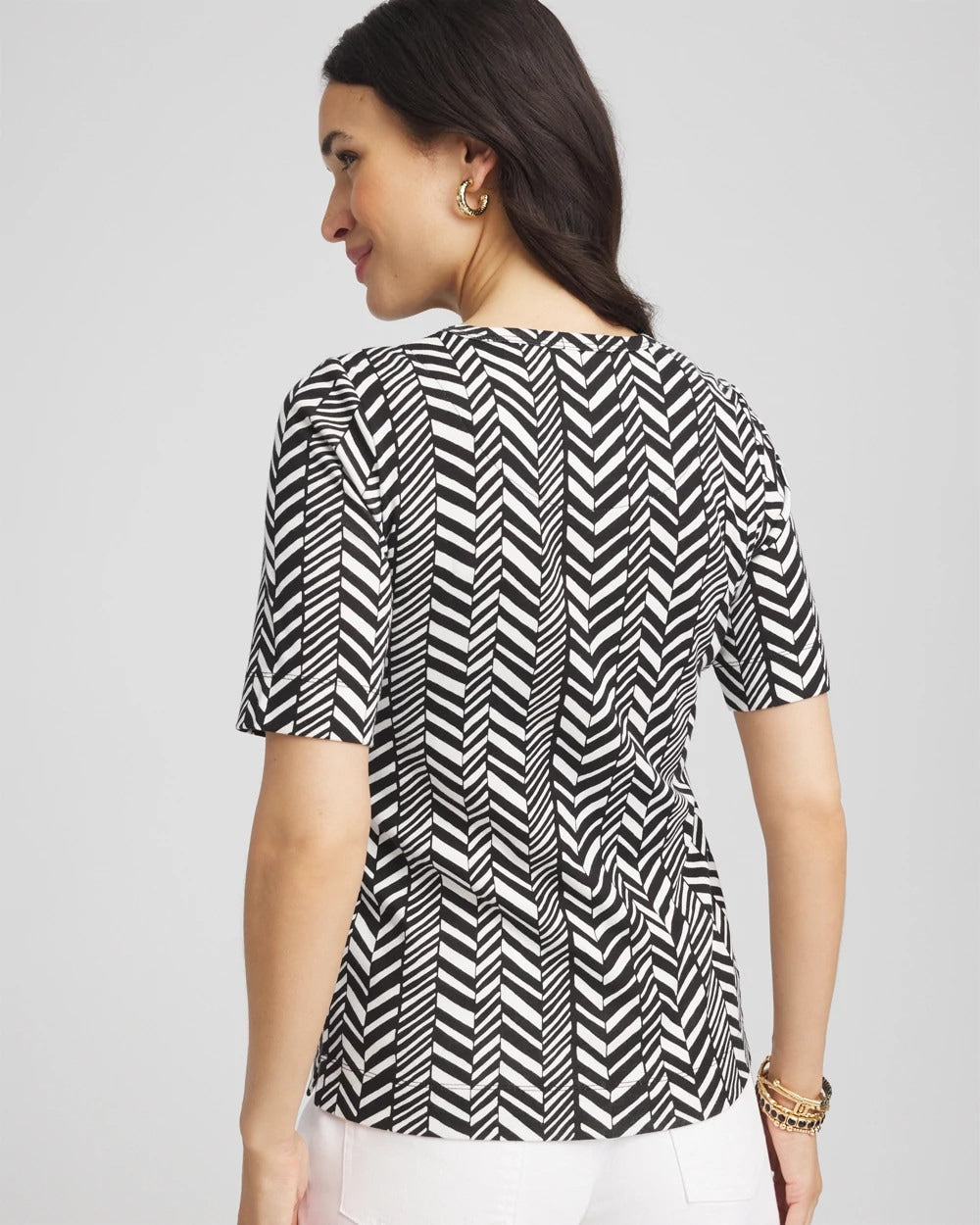 Printed Classic Fit Pima Cotton Tee - Chico's