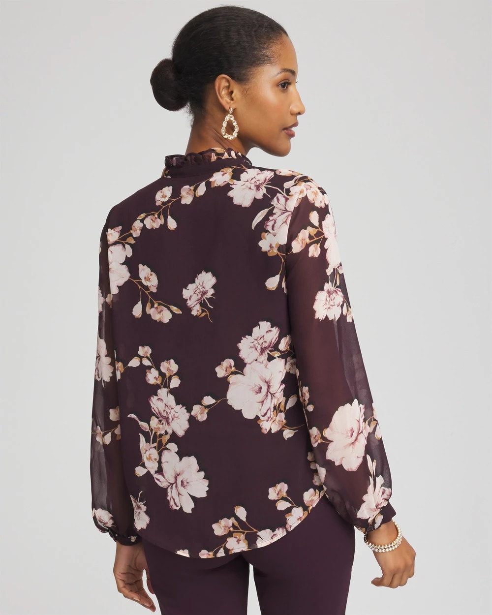 Frosty Floral Ruffleneck Blouse - Chico's