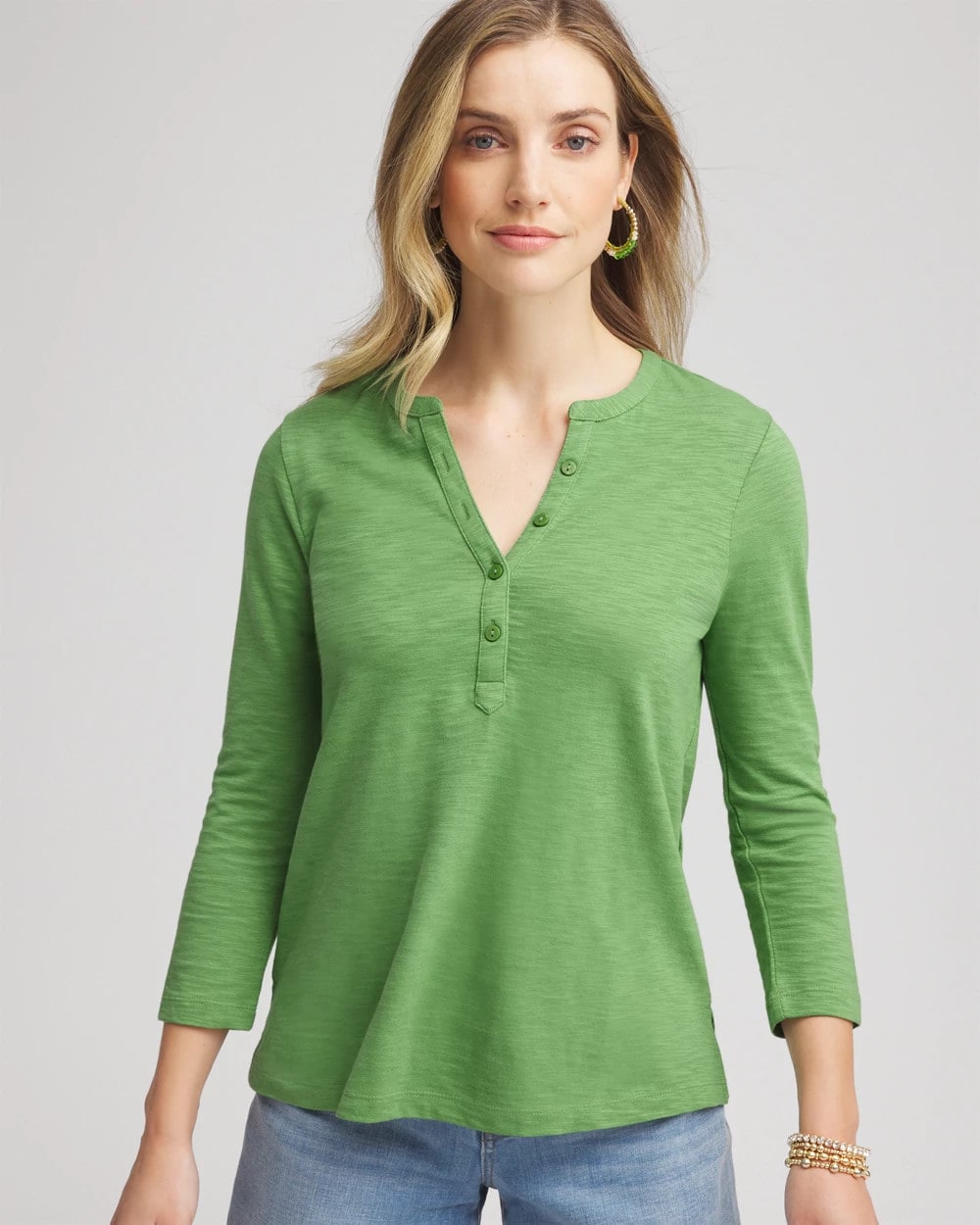 Cotton Slub Henley Shirt - Chico's