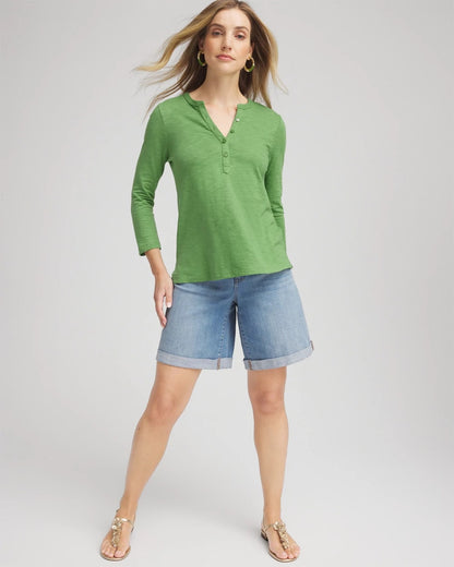 Cotton Slub Henley Shirt - Chico's