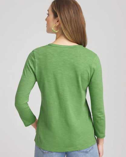 Cotton Slub Henley Shirt - Chico's