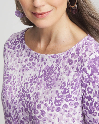 Animal Print Bateau-Neck Pima Tee - Chico's