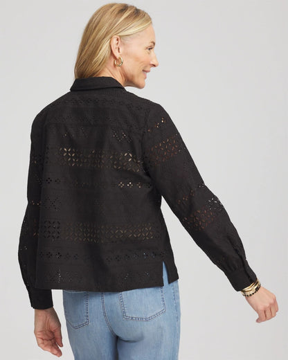 Embroidered Eyelet Collared Shirt - Chico's