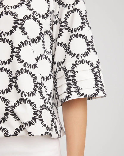 Geo Print Boatneck Bubble-Hem Top - Chico's