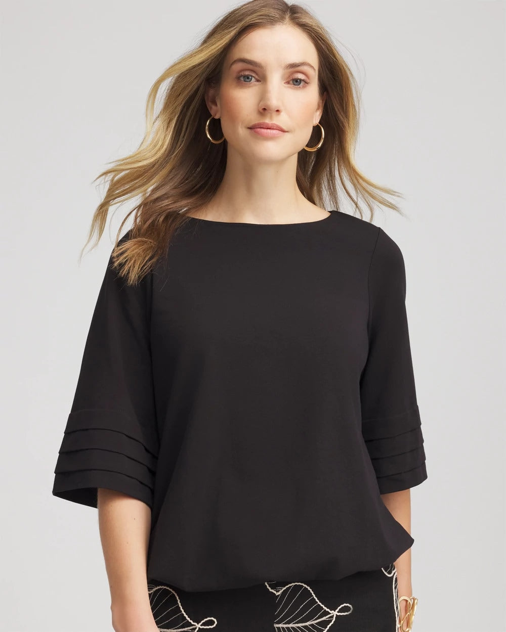 Boatneck Bubble-Hem Top - Chico's