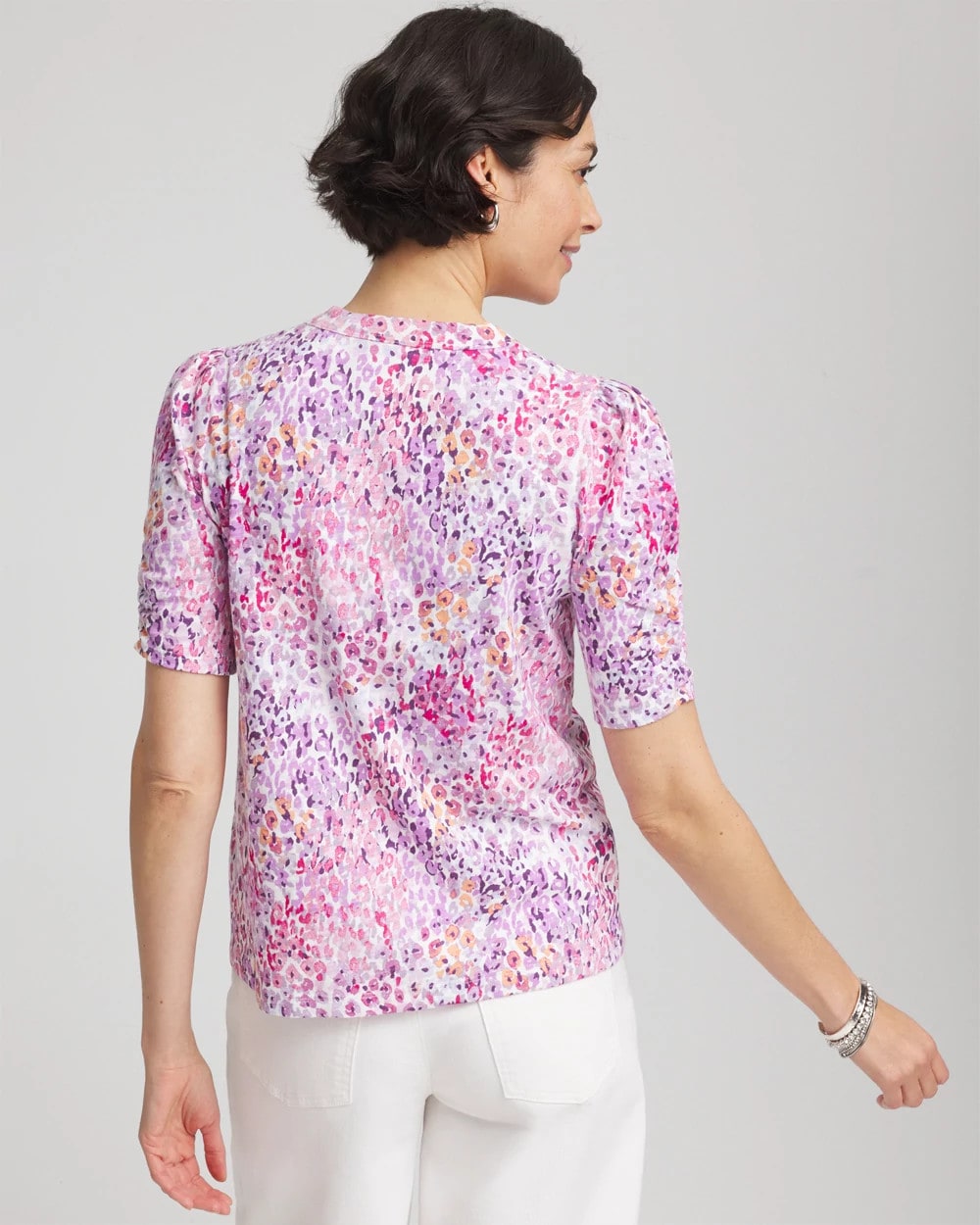 Animal Print Slub Henley Tee - Chico's