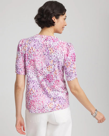 Animal Print Slub Henley Tee - Chico's