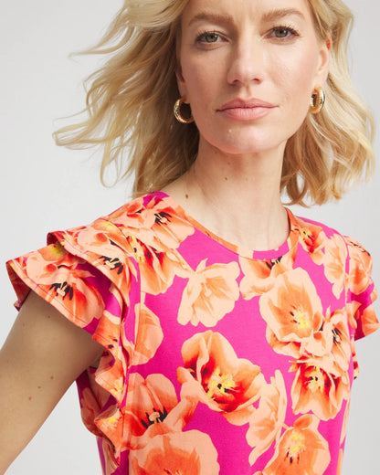 Touch of Cool™ Tropical Flutter Sleeve Tee - Chico's