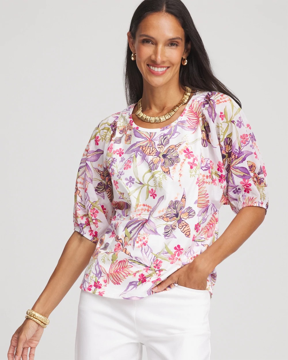 Floral Dolman Sleeve Knit Top - Chico's
