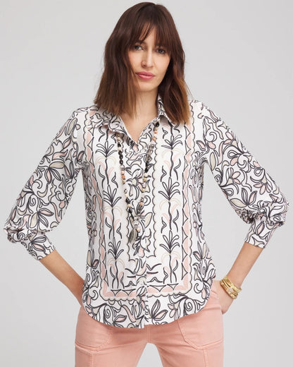Faux Silk Floral Collared Shirt - Chico's