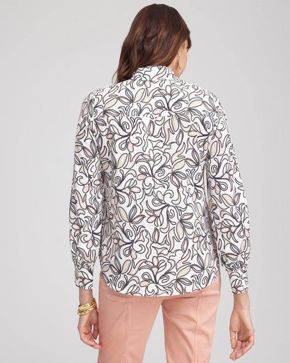 Faux Silk Floral Collared Shirt - Chico's