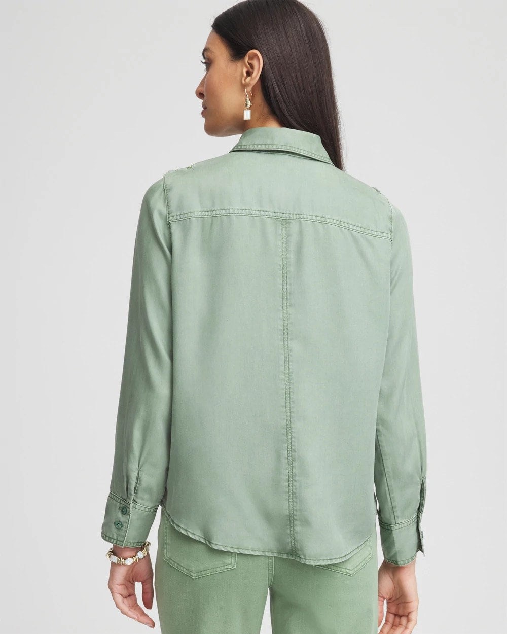 Embellished Lyocell Tencel™ Collared Shirt - Chico's