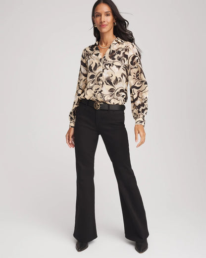 Floral Burnout Blouson-Sleeve Blouse - Chico's