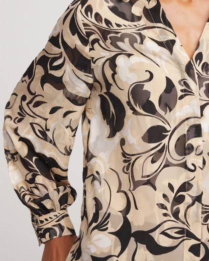 Floral Burnout Blouson-Sleeve Blouse - Chico's