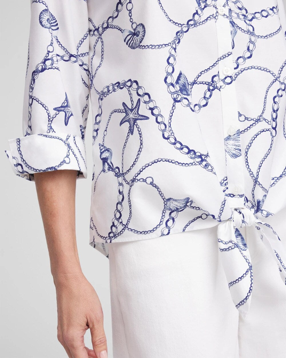 No Iron™ Seashell Tie-Front Top - Chico's