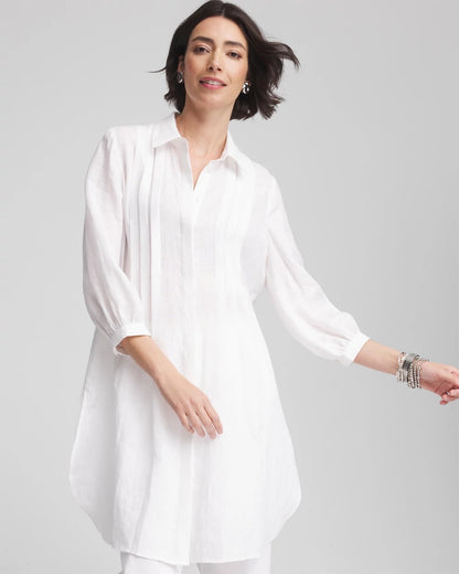 Pintuck Placket Linen Tunic - Chico's
