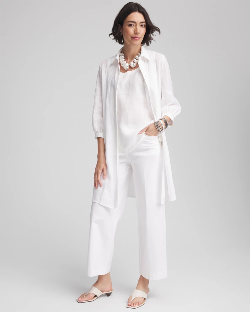 Pintuck Placket Linen Tunic - Chico's