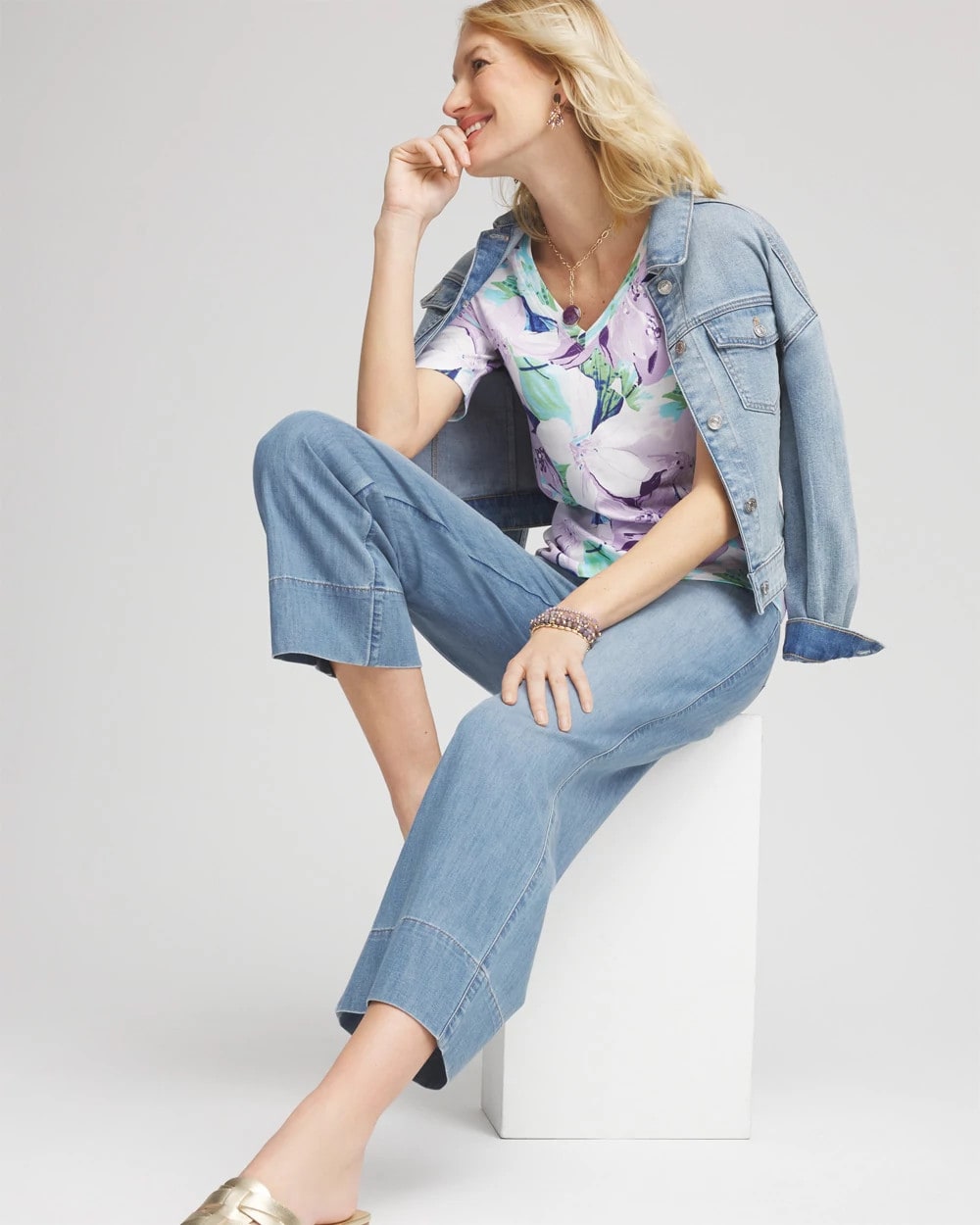 Lily Print V-Neck Perfect Tee - Chico's
