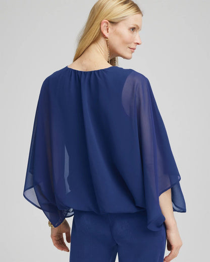Travelers™ Collection Bubble Hem Chiffon Blouse - Chico's