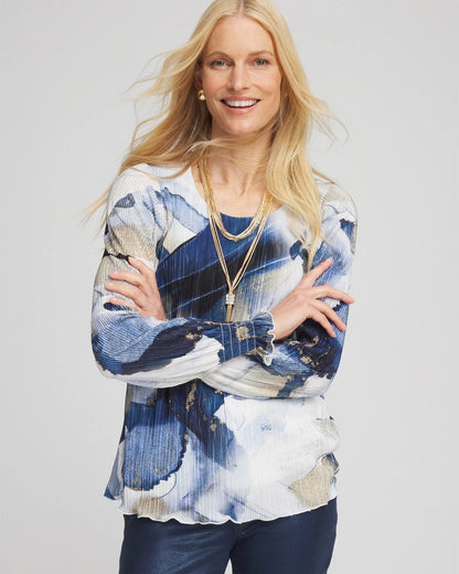 Foil Ocean Print Crinkle Top - Chico's
