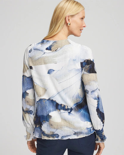 Foil Ocean Print Crinkle Top - Chico's