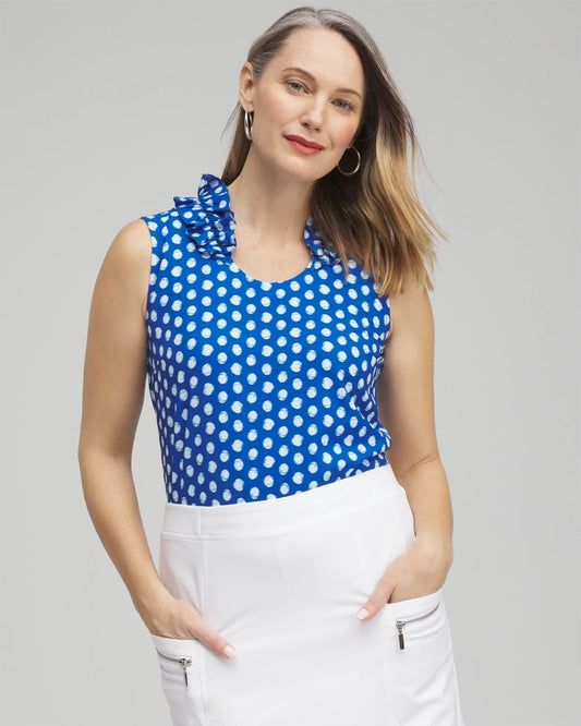 ® UPF Neema Dot Ruffle Tank - Chico's