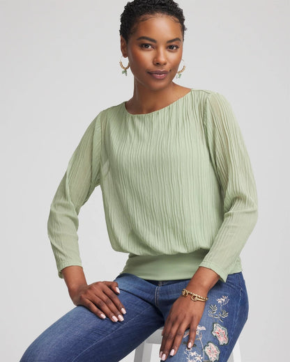 Touch of Cool™ Textured Banded-Hem Top - Chico's