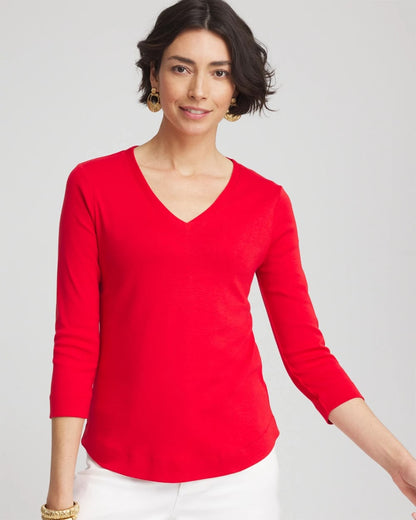 Everyday 3/4 Sleeve V-Neck Tee - Chico's