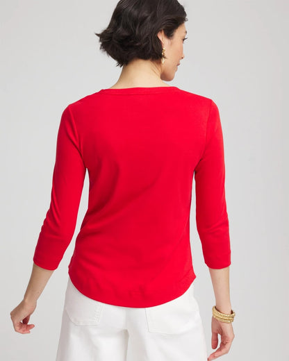 Everyday 3/4 Sleeve V-Neck Tee - Chico's
