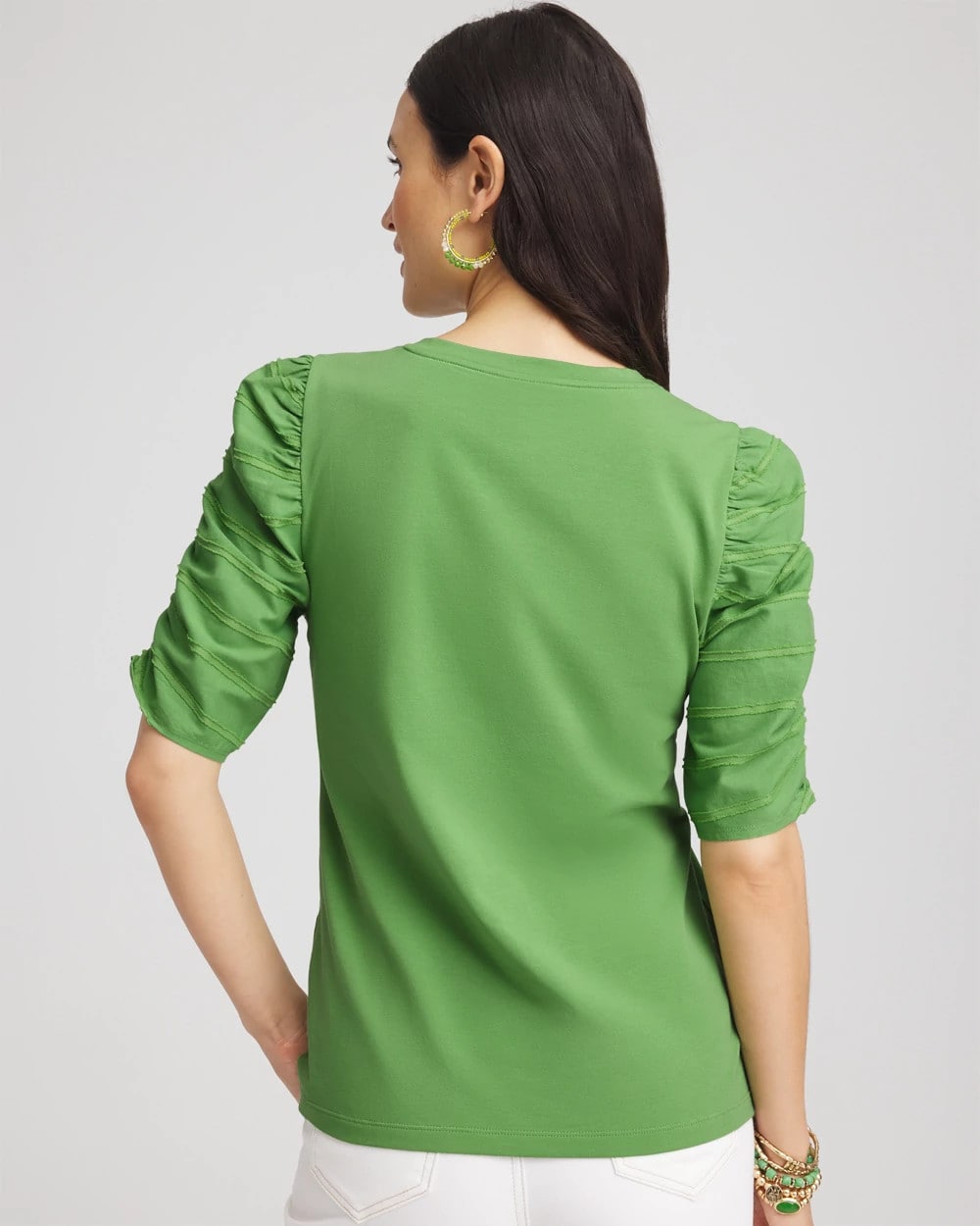 Ruched Sleeve V-Neck Tee - Chico's