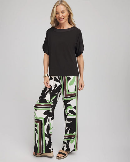 Jersey & Satin Dolman Tee - Chico's