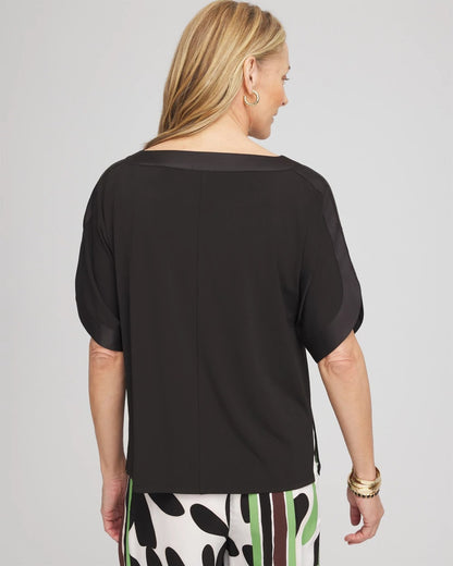 Jersey & Satin Dolman Tee - Chico's