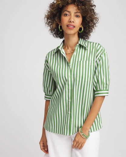 No Iron™ Short Striped Shirt - Chico's