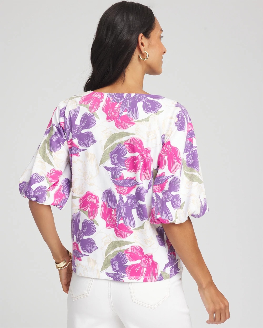 Floral Bubble Sleeve Top - Chico's