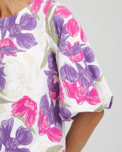 Floral Bubble Sleeve Top - Chico's