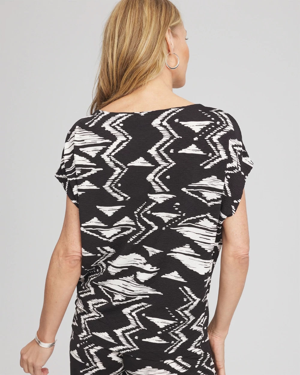 Travelers™ Crinkled Knit Geo-Print Top - Chico's