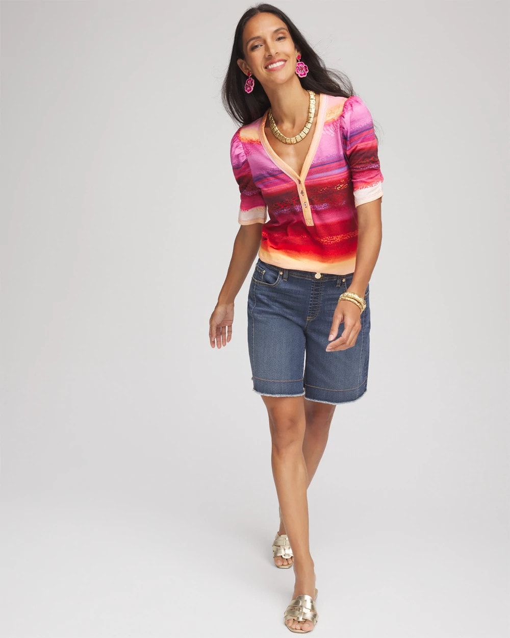 Rio Sunset Henley Tee - Chico's