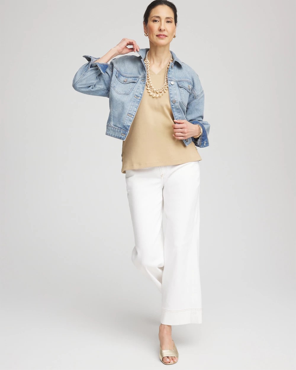 Sleeveless V-Neck Button Tank - Chico's