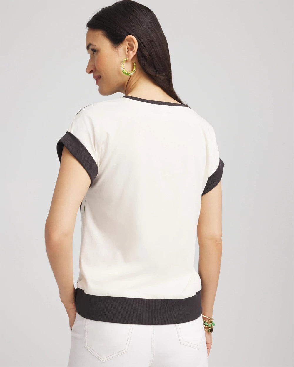 Floral Rib-Knit Satin Top - Chico's