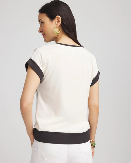 Floral Rib-Knit Satin Top - Chico's