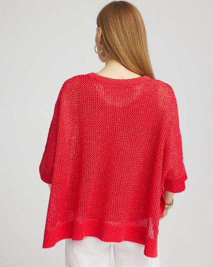 Sequin Open Knit Poncho - Chico's