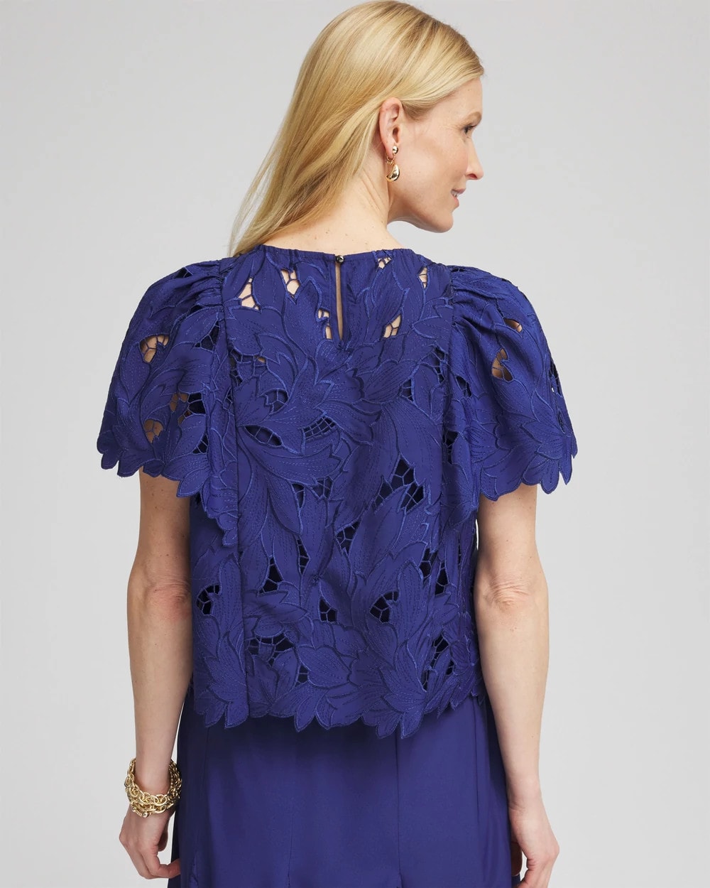 Lace Detail Flutter Sleeve Top - Chico's