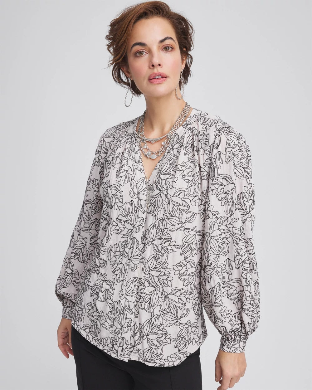 Crepe Embroidered Blouse - Chico's