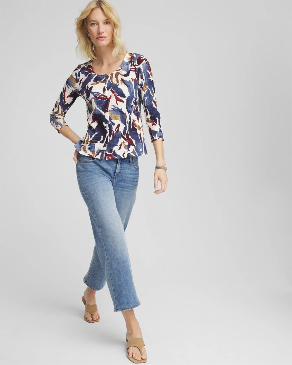 Printed Textured Scoopneck Cardigan - Chico's