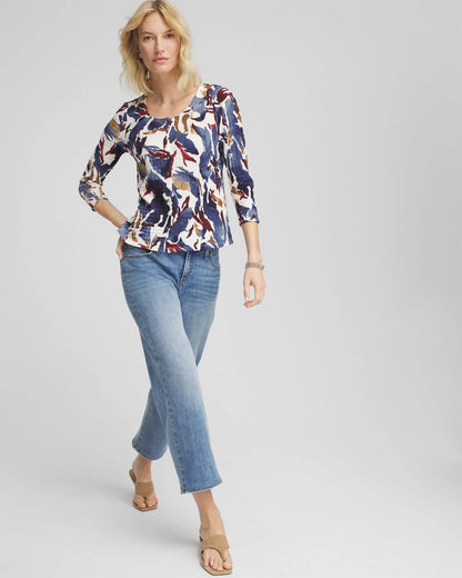 Printed Textured Scoopneck Cardigan - Chico's