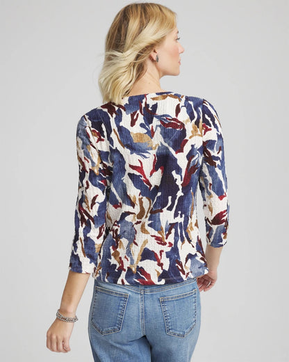 Printed Textured Scoopneck Cardigan - Chico's